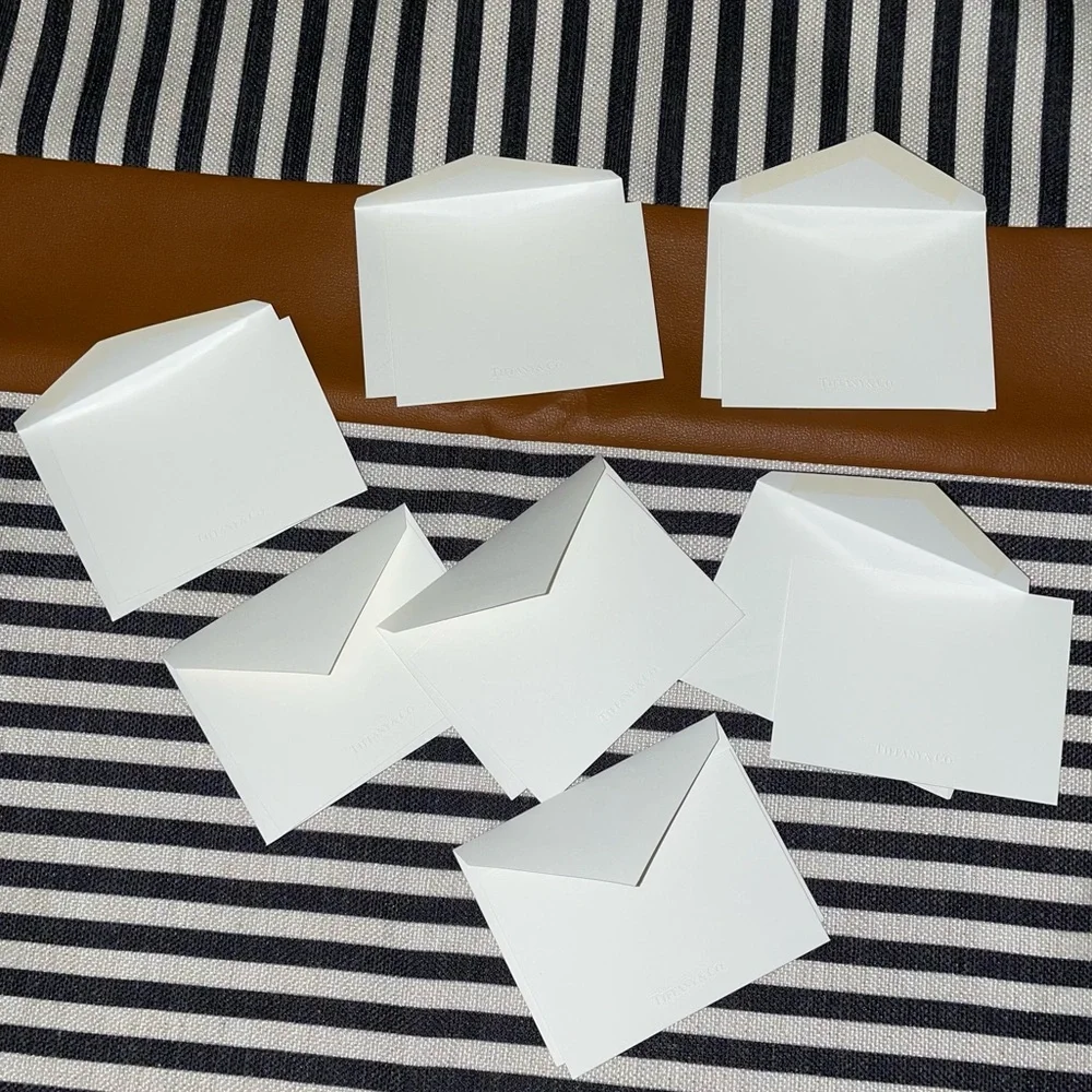 7 Tiffany & Co White Watermark Gift Note Cards with Envelopes, Small Size 🤍😍